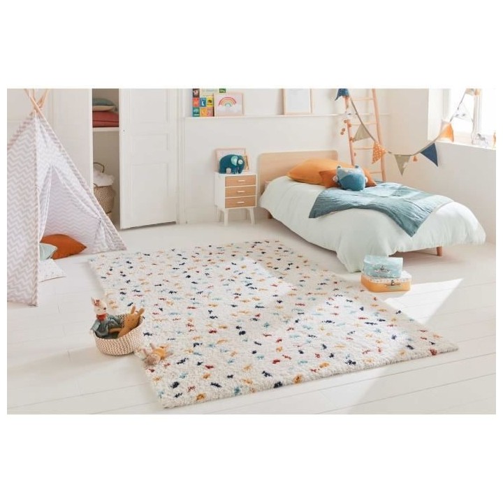 Tapis Chambre poils longs pois multicolore - 100% polypropylene - 80 x