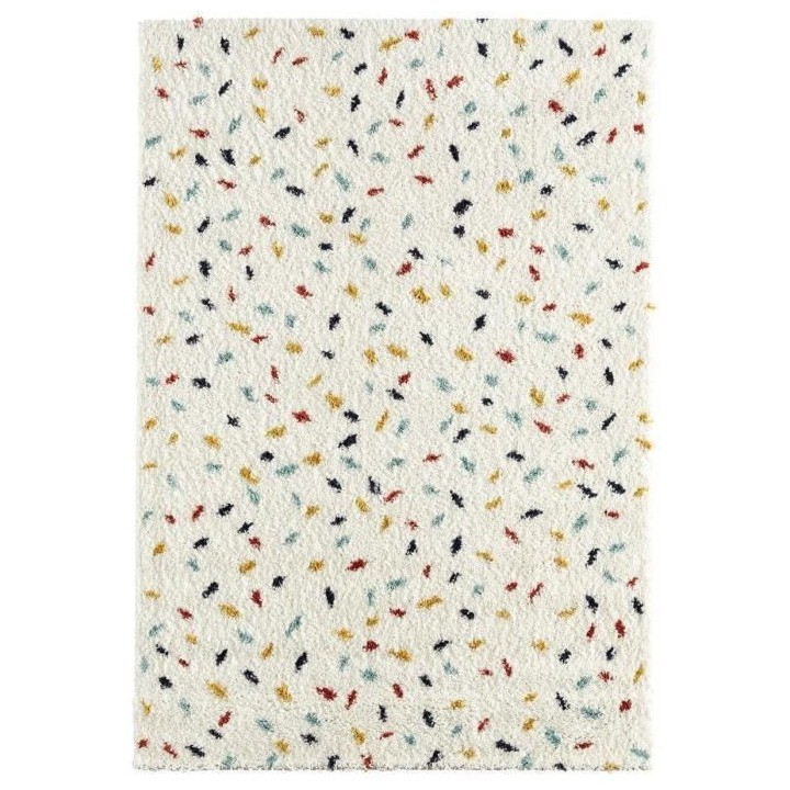 Tapis Chambre poils longs pois multicolore - 100% polypropylene - 80 x