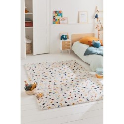 Tapis Chambre poils longs pois multicolore - 100% polypropylene - 80 x 140 cm - Intérieur - NAZAR