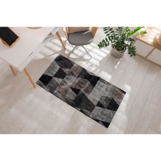 Tapis Petit - Motif géométrique - Gris - 100% polyester - 70 x 180 c