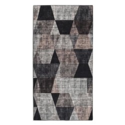 Tapis Petit - Motif géométrique - Gris - 100% polyester - 70 x 180 cm - Intérieur - NAZAR