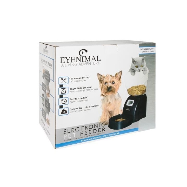 EYENIMAL Distributeur automatique de croquettes 45x20x47 cm - Noir - P