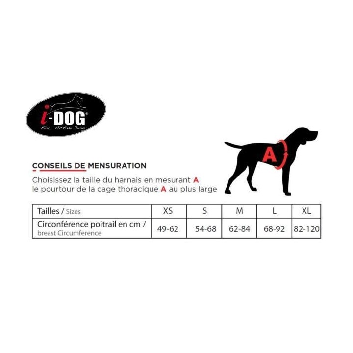 I DOG - Harnais Style Polyvalent avec Anneau Anti-Traction et systeme