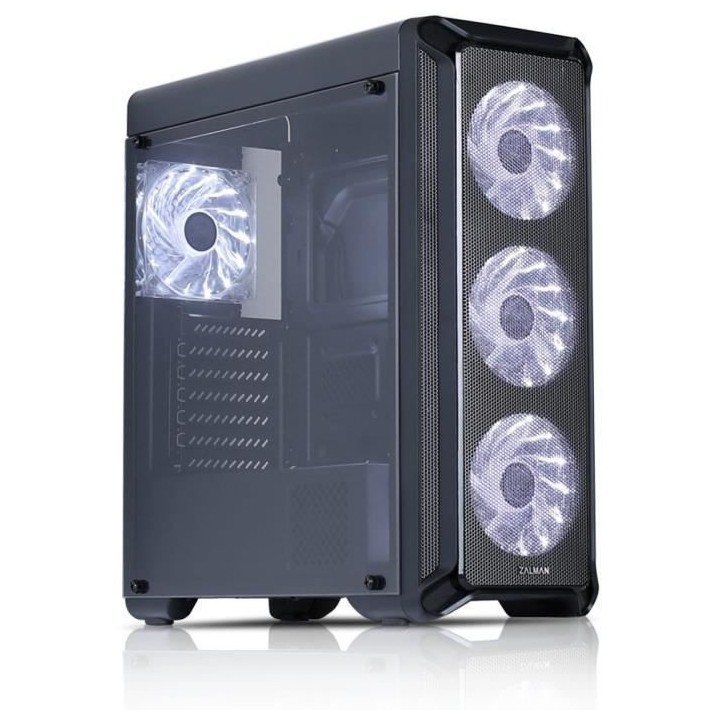 ZALMAN BOITIER PC i3 - Moyen Tour - Noir - Verre trempé - Format ATX