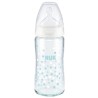 NUK Biberon Serenity+ - Col large - En verre - Contrôle de température - 240 ml - 0-6 mois