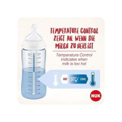 NUK Biberon FC+ Mickey - Temperature Control - En silicone - 300 ml - 6-18 mois