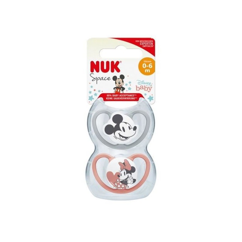 NUK Lot 2 sucettes SPACE Minnie - 0-6 mois