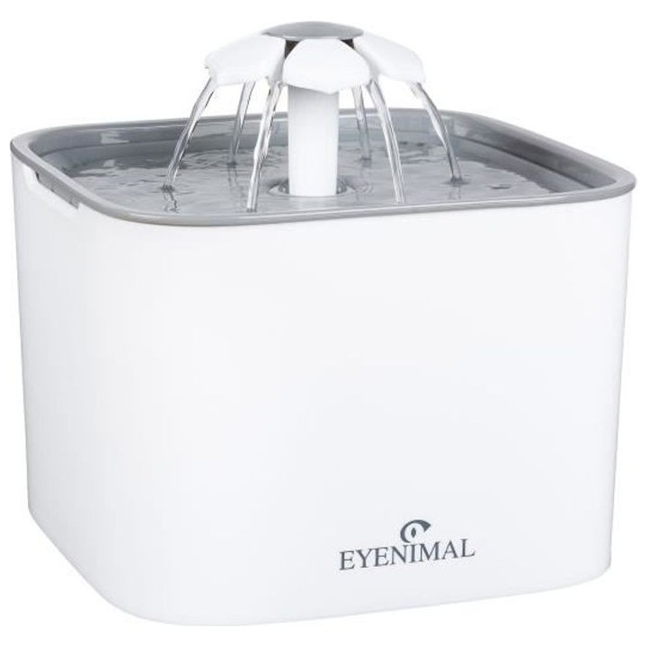 Fontaine a eau BLOOM - Contenance 2 litres - Blanc et gris - Pour chat