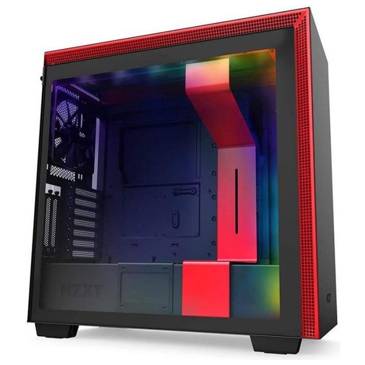 NZXT BOITIER PC H710i - USB 3.1 - Noir / Rouge Mat - Verre trempé - F