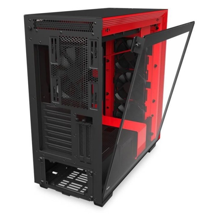 NZXT BOITIER PC H710i - USB 3.1 - Noir / Rouge Mat - Verre trempé - F