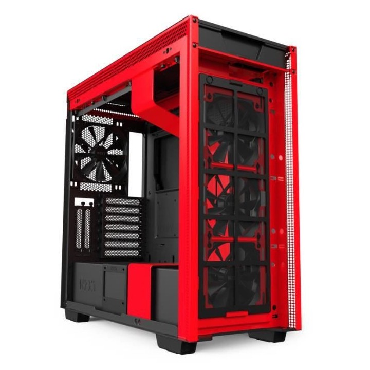 NZXT BOITIER PC H710i - USB 3.1 - Noir / Rouge Mat - Verre trempé - F