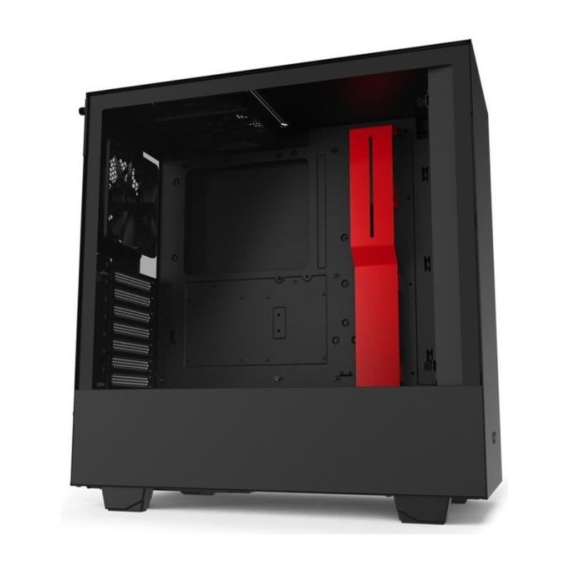 NZXT BOITIER PC H510 - USB 3.1 - Noir / Rouge Mat - Verre trempé - Format ATX (CA-H510B-BR)