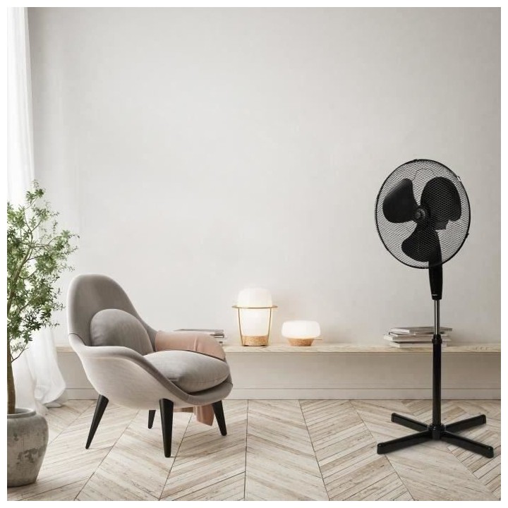 Ventilateur sur pied OCEANIC - 45W - Diametre 40 cm - Hauteur réglabl