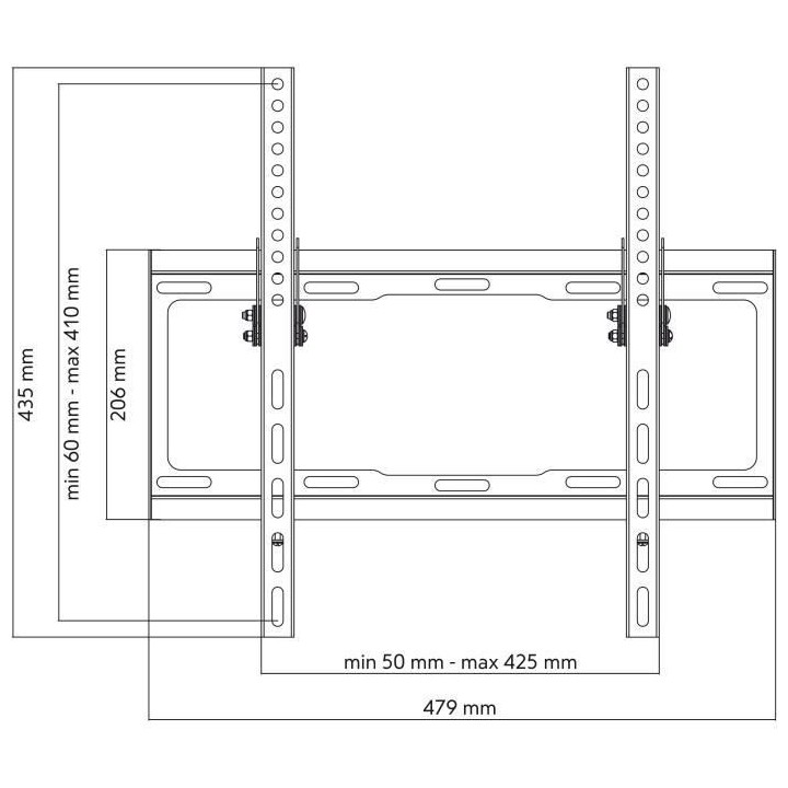 ONE FOR ALL WM2421 - Support mural avec réglage d'inclinaison de 15°
