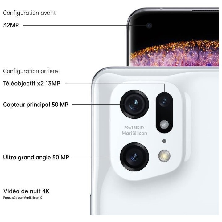 OPPO Find X5 Pro 5G 256Go Blanc Céramique