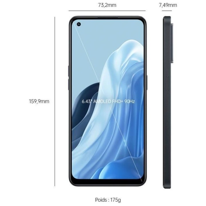 OPPO Reno7 4G 128Go Noir