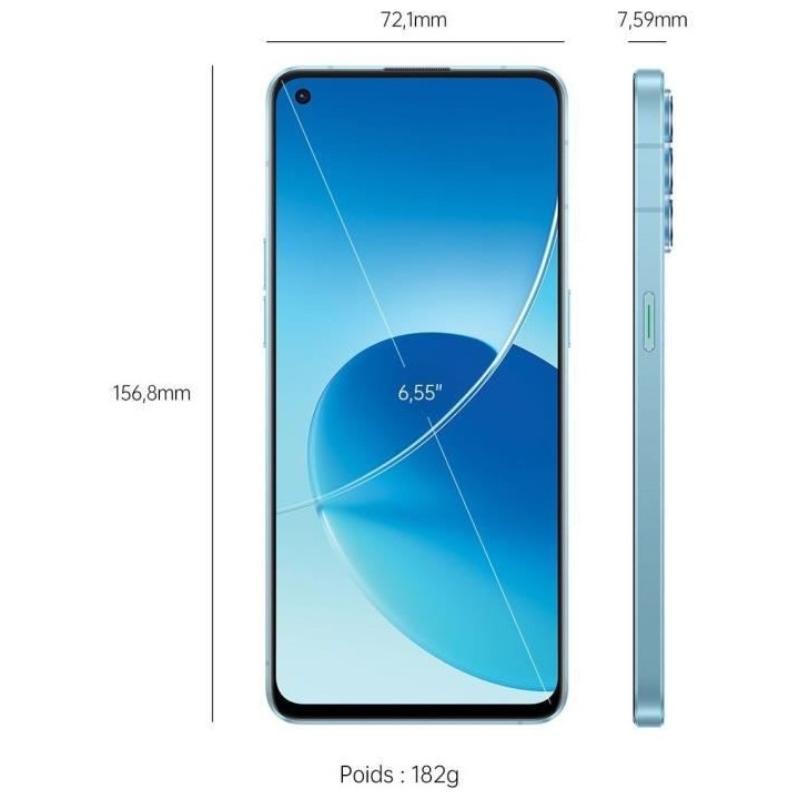 OPPO Reno6 128Go 5G Bleu