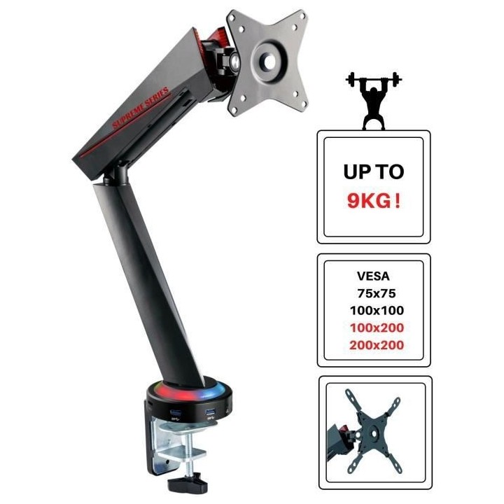 Puissant Bras Articulé pour un écran de 17'' a 35'' équipé de LED