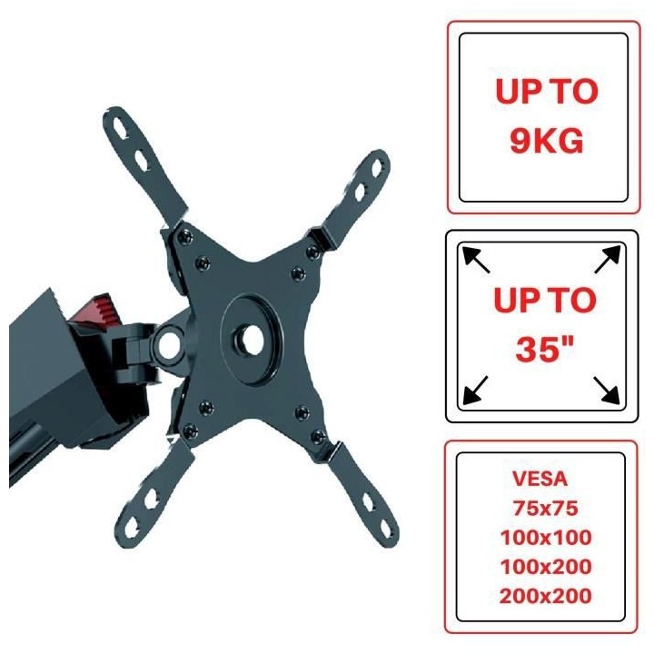 Puissant Bras Articulé pour un écran de 17'' a 35'' équipé de LED