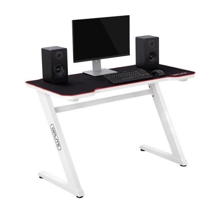 OPLITE Bureau Gaming Tilt Desk Blanc / Noir - (OP-TGD-W)