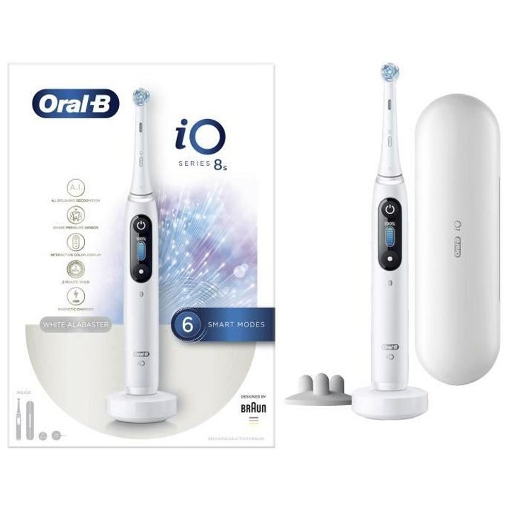 Brosse a Dents Électrique Oral-B iO Série 8s - Blanc - Rechargeable
