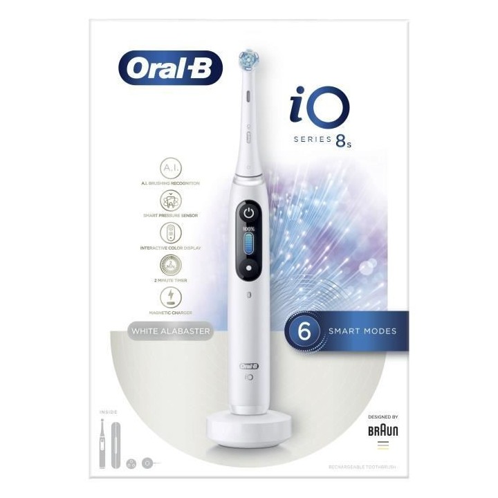 Brosse a Dents Électrique Oral-B iO Série 8s - Blanc - Rechargeable