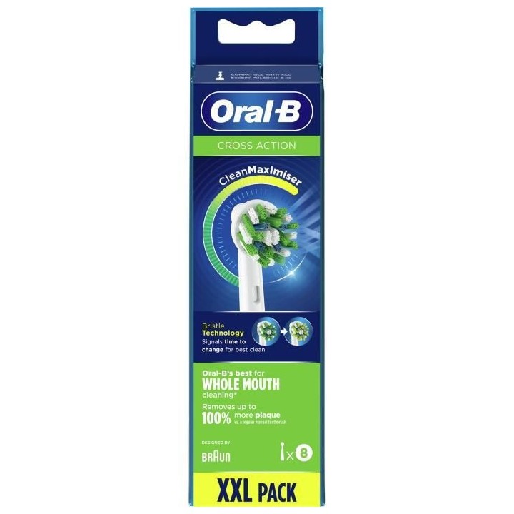 Oral-B Brossette CrossAction avec Technologie CleanMaximiser 8 unités