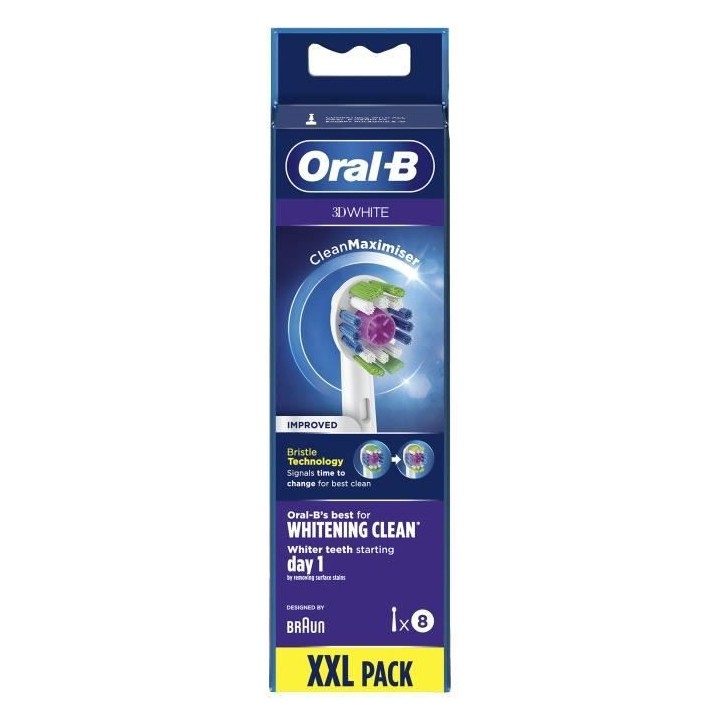 Oral-B 3D White Brossettes de Rechange Clean Maximiser, Brosse a Dents