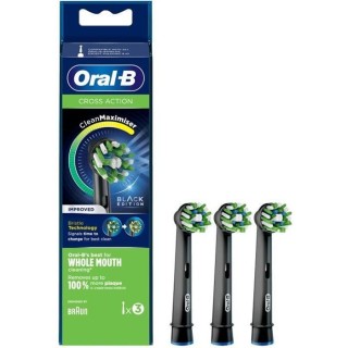 Oral-B Brossette de Rechange Precision Cross Action Clean Max, Noire,