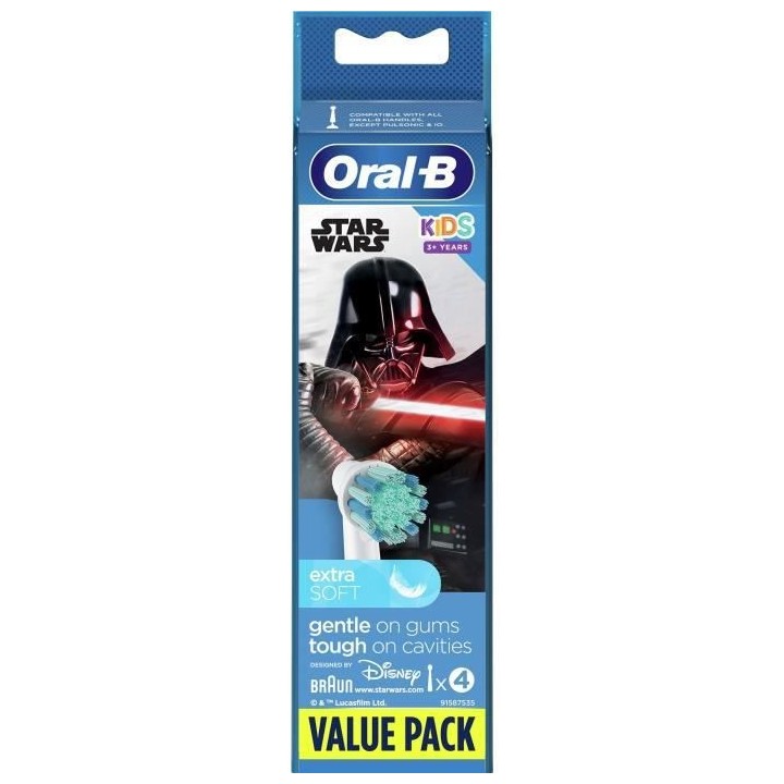 ORAL-B 80352668 - Brossettes de rechange Star Wars - Pour brosse a den