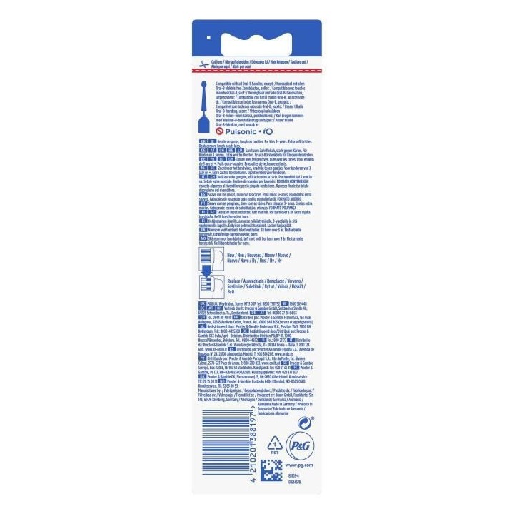 ORAL-B 80352668 - Brossettes de rechange Star Wars - Pour brosse a den