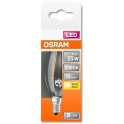 OSRAM Ampoule LED Flamme clair filament 2,5W 25 E14 chaud