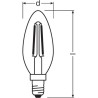 OSRAM Ampoule LED Flamme clair filament 2,5W 25 E14 chaud