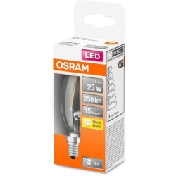 OSRAM Ampoule LED Flamme clair filament 2,5W 25 E14 chaud