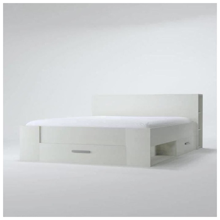 DEMEYERE Oxygene Lit adulte contemporain blanc mat - l 140 x L 190 cm