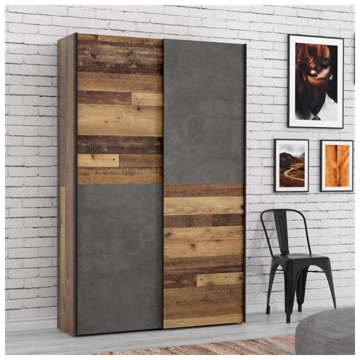 Armoire 2 portes coulissantes multifonction - Panneaux de particules -