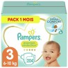 PAMPERS Premium Protection Taille 3 - 5 a 9 kg - 204 Couches - Pack 1 Mois