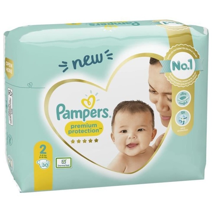 Pampers Premium T2 4-8kg 30 couches
