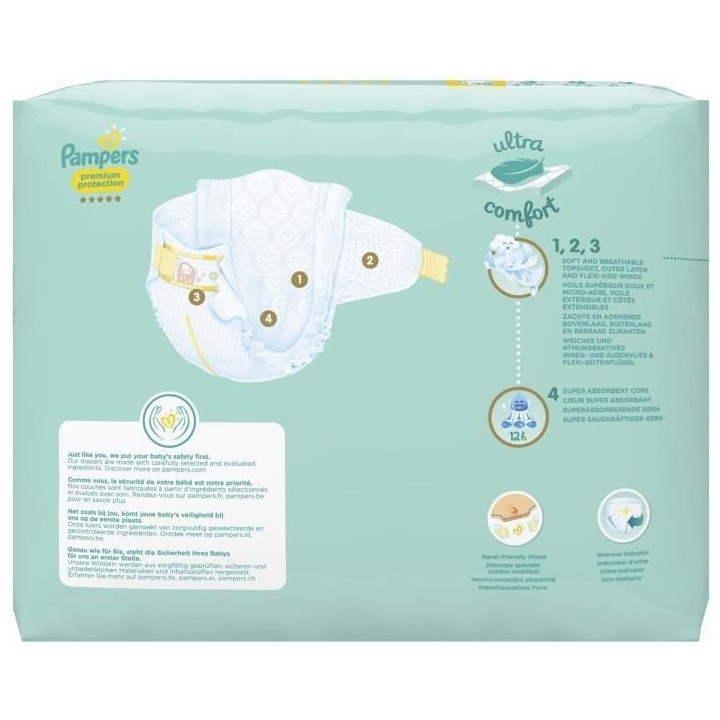 Pampers Premium T2 4-8kg 30 couches