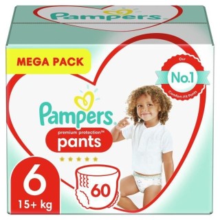 Pampers Premium Protection Pants Couches-culottes 6, 60 Culottes, 15kg