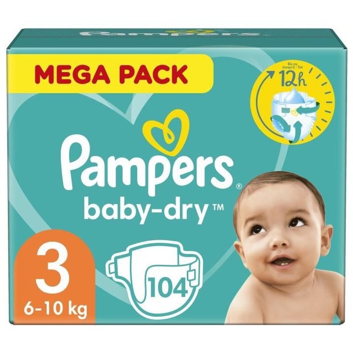 PAMPERS Baby-Dry Taille 3 - 104 Couches