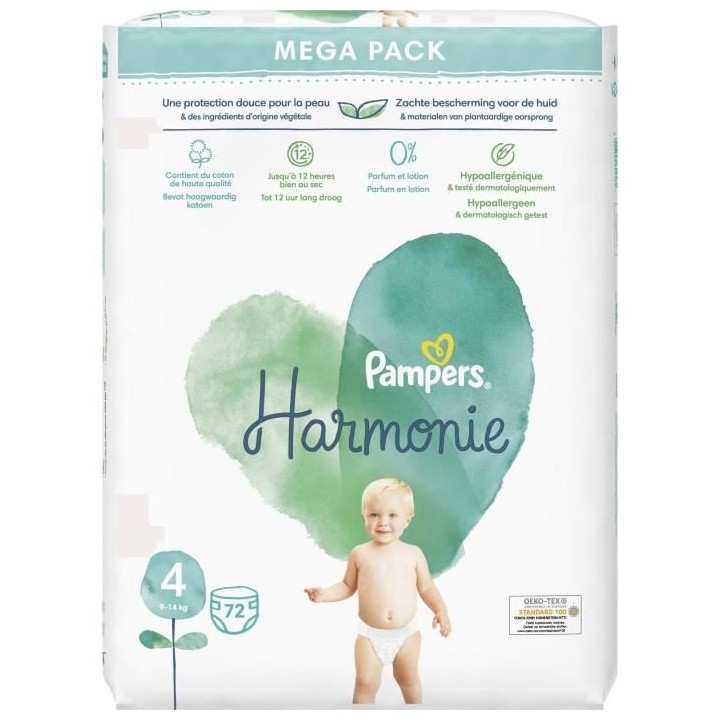 PAMPERS Harmonie Taille 4 - 72 Couches