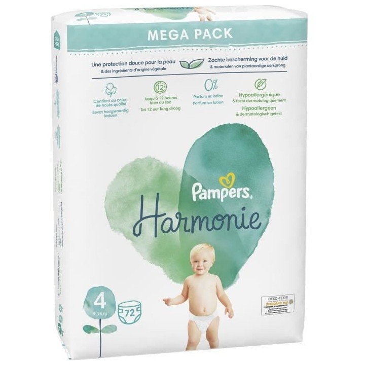 PAMPERS Harmonie Taille 4 - 72 Couches