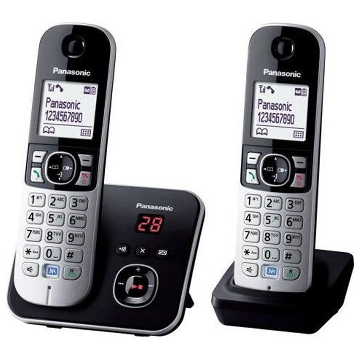 Panasonic KX-TG6822 Duo Téléphones Sans fil Répondeur Noir Gris