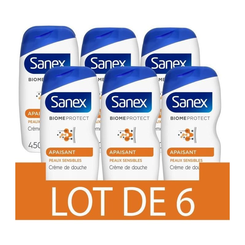 [Lot de 6] SANEX Gels douches Apaisant - 450 ml