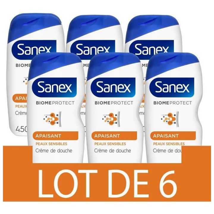 [Lot de 6] SANEX Gels douches Apaisant - 450 ml
