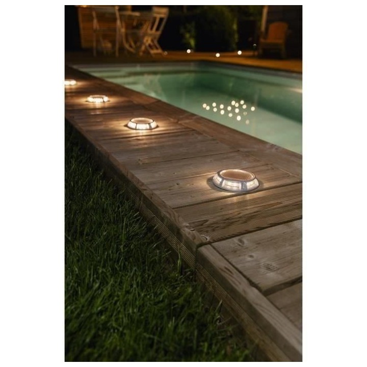 Spot solaire sol alu 15 lumens blanc chaud