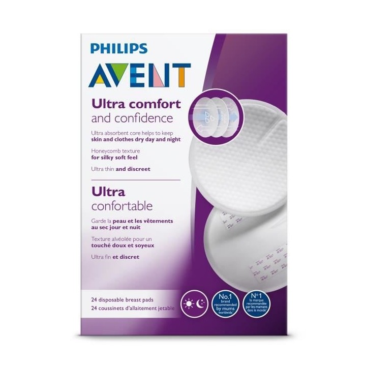 PHILIPS AVENT SCF254/24 Lot de 24 coussinets jetables anti-fuites Jour