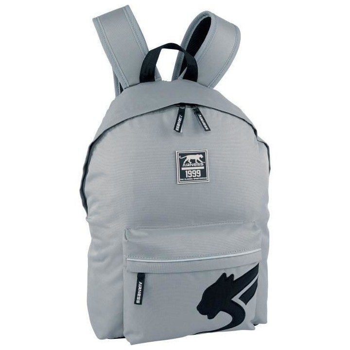 AIRNESS Sac a Dos Borne Souple Gris/Noir Enfant