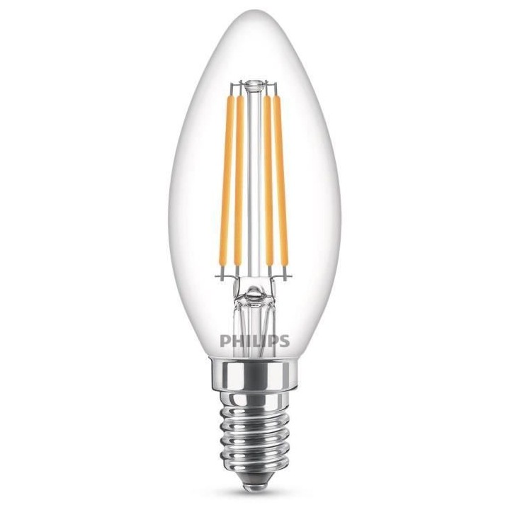 Philips ampoule LED Equivalent 60W E14 Blanc chaud Non dimmable, Verre